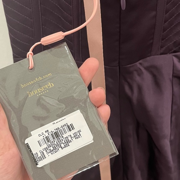 NWT House of CB Maxi Dress Purple Night Shade Satin Charmaine Wedding Guest XS - Picture 9 of 10